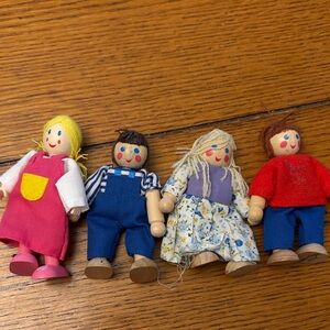 Colorful Wooden Doll Set for Kids